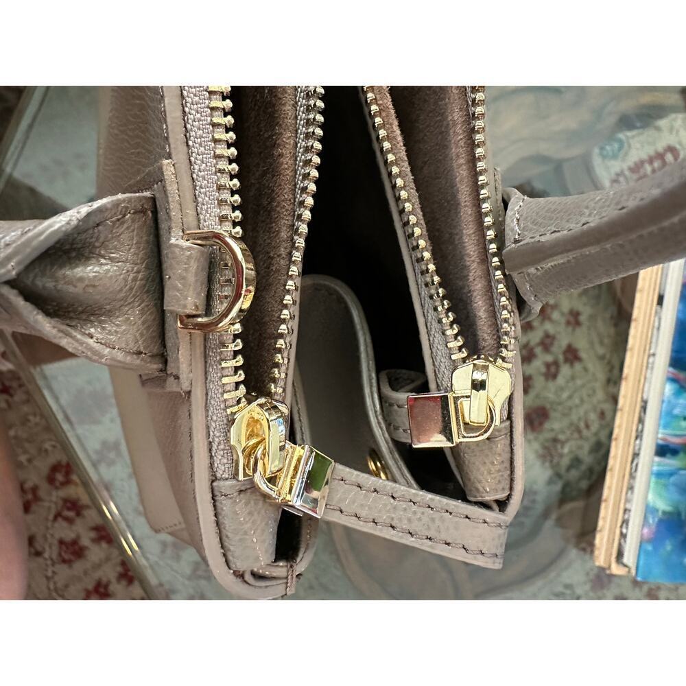 Teddy Blake Taupe Leather Satchel - Picture 8 of 12